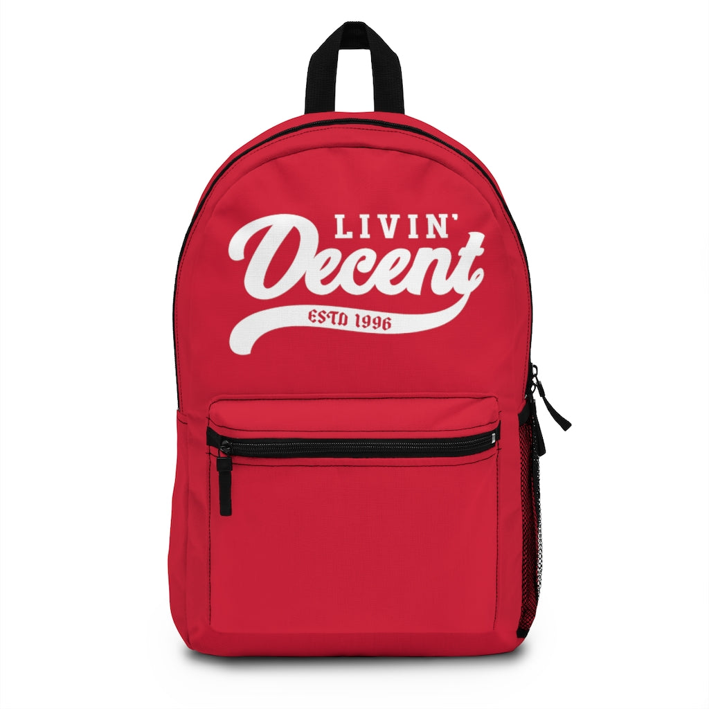 Backpack Red w/ White print