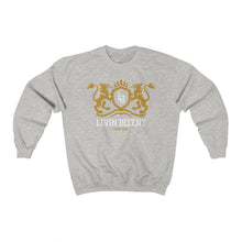 Load image into Gallery viewer, Unisex Crewneck Sweatshirt Regal Gold/White Print