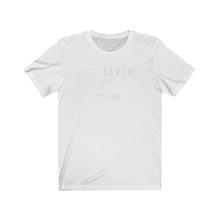 Load image into Gallery viewer, Unisex Jersey Short Sleeve Silver Outline Print