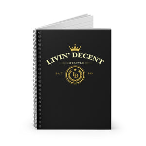 Spiral Notebook Lifestyle Black w/Gold-White - Ruled Line