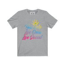 Load image into Gallery viewer, Unisex Jersey Short Sleeve YOLO gradient print