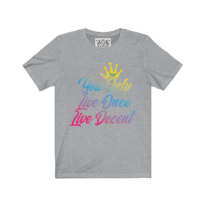 Unisex Jersey Short Sleeve YOLO gradient print