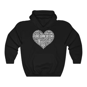 Unisex Hoodie Love Livin' w/white Print