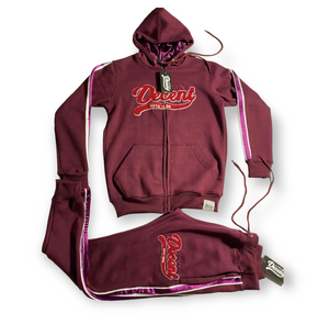 Chenille Velour Fleece zip-up hoodie jogger set