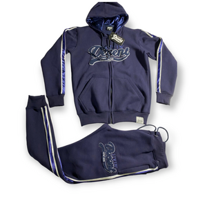 Chenille Velour Fleece zip-up hoodie jogger set