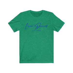 Unisex Jersey Short Sleeve Tee LD signature Royal Print