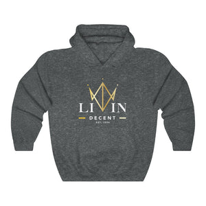 Unisex Hoodie V-Crown White/Gold print