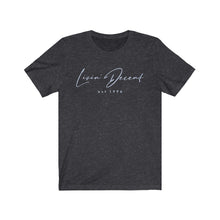 Load image into Gallery viewer, Unisex Jersey Short Sleeve Tee LD signature Baby Blue Print