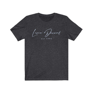 Unisex Jersey Short Sleeve Tee LD signature Baby Blue Print