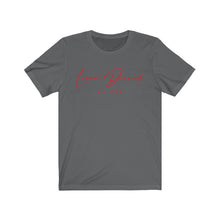 Load image into Gallery viewer, Unisex Jersey Short Sleeve Tee LD signature Red Print