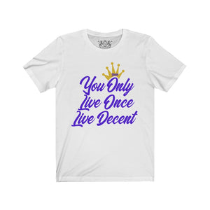 Unisex Jersey Short Sleeve YOLO w/purple print