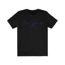 Load image into Gallery viewer, Unisex Jersey Short Sleeve Tee LD signature Navy Print