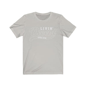 Unisex Jersey Short Sleeve Tee White Outline Print