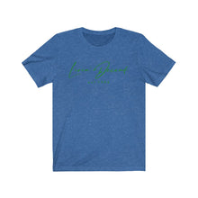 Load image into Gallery viewer, Unisex Jersey Short Sleeve Tee LD signature Kelly Green Print