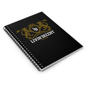 Spiral Notebook Black Regal w/Gold-White - Ruled Line