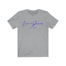 Load image into Gallery viewer, Unisex Jersey Short Sleeve Tee LD signature Royal Print
