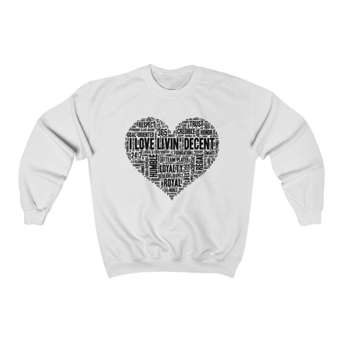 Unisex Crewneck Sweatshirt I Love Livin' w/Black Print