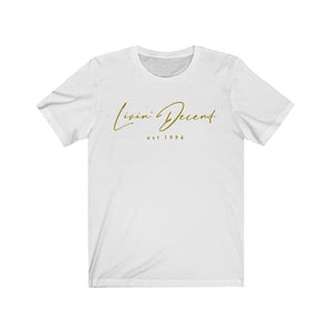 Unisex Jersey Short Sleeve Tee LD signature Gold Print