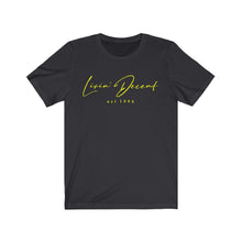 Load image into Gallery viewer, Unisex Jersey Short Sleeve Tee LD signature Yellow Print