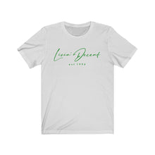 Load image into Gallery viewer, Unisex Jersey Short Sleeve Tee LD signature Kelly Green Print