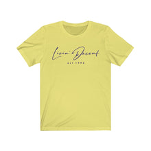 Load image into Gallery viewer, Unisex Jersey Short Sleeve Tee LD signature Navy Print