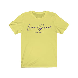 Unisex Jersey Short Sleeve Tee LD signature Navy Print