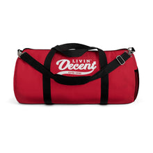 Load image into Gallery viewer, Duffel Bag Red w/ White Print