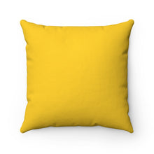 Load image into Gallery viewer, Polyester Square Pillow Yellow w/ White Print