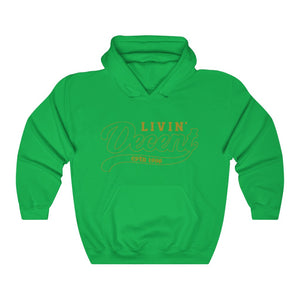 Unisex Hoodie Gold Outline Print