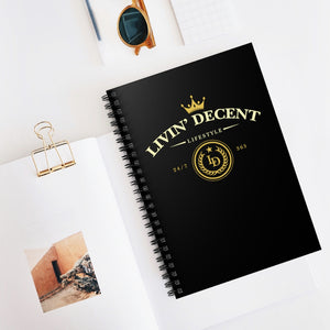 Spiral Notebook Lifestyle Black w/Gold-White - Ruled Line