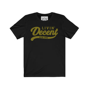 Unisex Jersey Short Sleeve Tee Gold Print