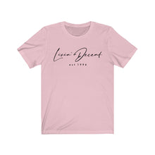 Load image into Gallery viewer, Unisex Jersey Short Sleeve Tee LD signature Black Print