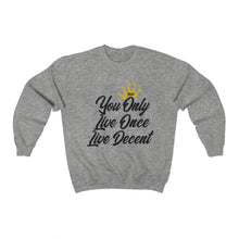 Load image into Gallery viewer, Unisex Crewneck Sweatshirt YOLO w/Black Print