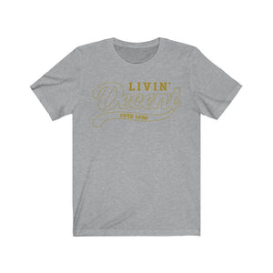 Unisex Jersey Short Sleeve Gold Outline Print