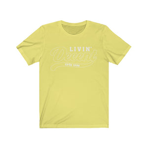 Unisex Jersey Short Sleeve Tee White Outline Print