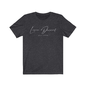 Unisex Jersey Short Sleeve Tee LD signature Grey Print