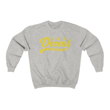 Load image into Gallery viewer, Unisex Crewneck Sweatshirt w/Yellow Print