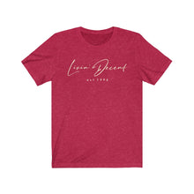 Load image into Gallery viewer, Unisex Jersey Short Sleeve Tee LD signature Cream Print