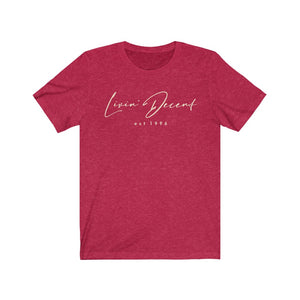 Unisex Jersey Short Sleeve Tee LD signature Cream Print