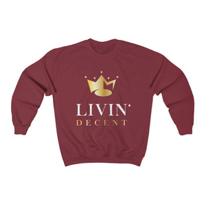 Unisex Crewneck Sweatshirt Circle Crown White/Gold print