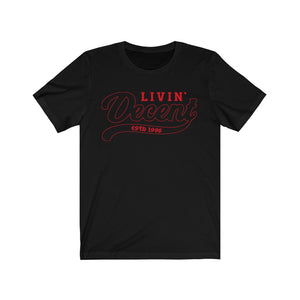 Unisex Jersey Short Sleeve Red Outline Print