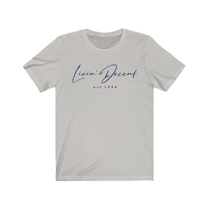 Unisex Jersey Short Sleeve Tee LD signature Navy Print