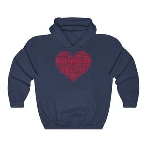 Unisex Hoodie Love Livin' w/red Print