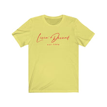Load image into Gallery viewer, Unisex Jersey Short Sleeve Tee LD signature Red Print