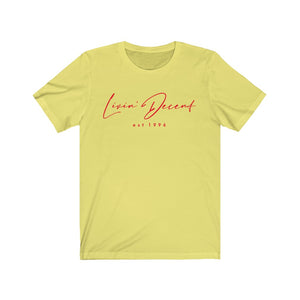 Unisex Jersey Short Sleeve Tee LD signature Red Print
