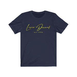 Unisex Jersey Short Sleeve Tee LD signature Yellow Print