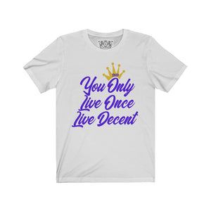 Unisex Jersey Short Sleeve YOLO w/purple print