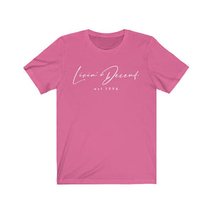 Unisex Jersey Short Sleeve Tee LD signature White Print