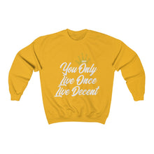 Load image into Gallery viewer, Unisex Crewneck Sweatshirt YOLO w/White Print