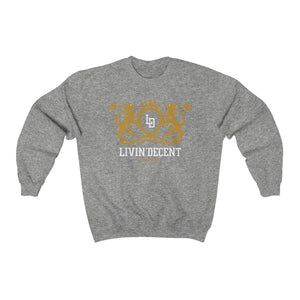 Unisex Crewneck Sweatshirt Regal Gold/White Print